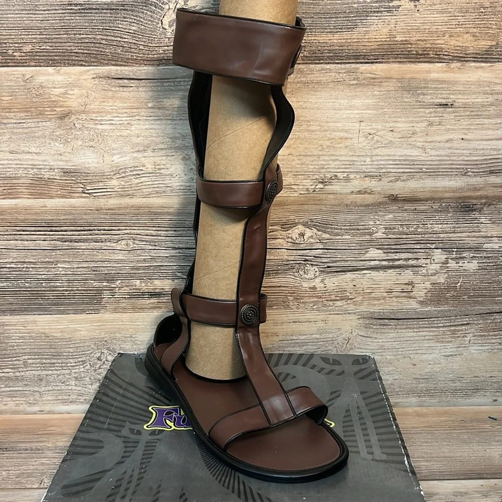 Funtasma by Pleaser Men's Roman Brown Costume Sandals NIB